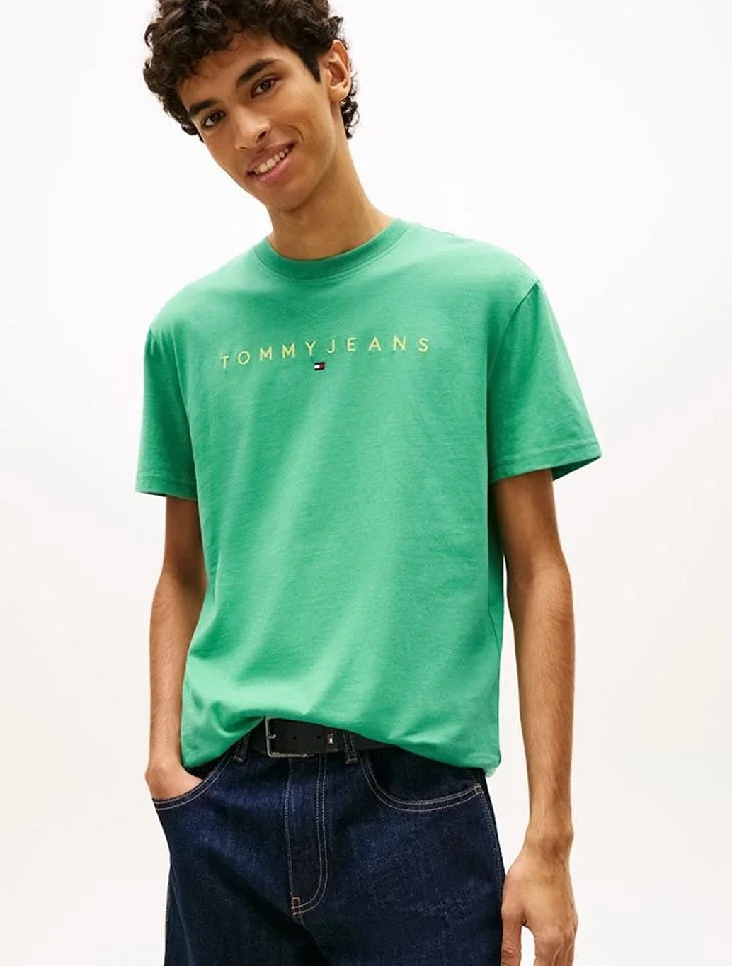 Tommy Jeans - Linear Logo Embroidery T-Shirt - Green