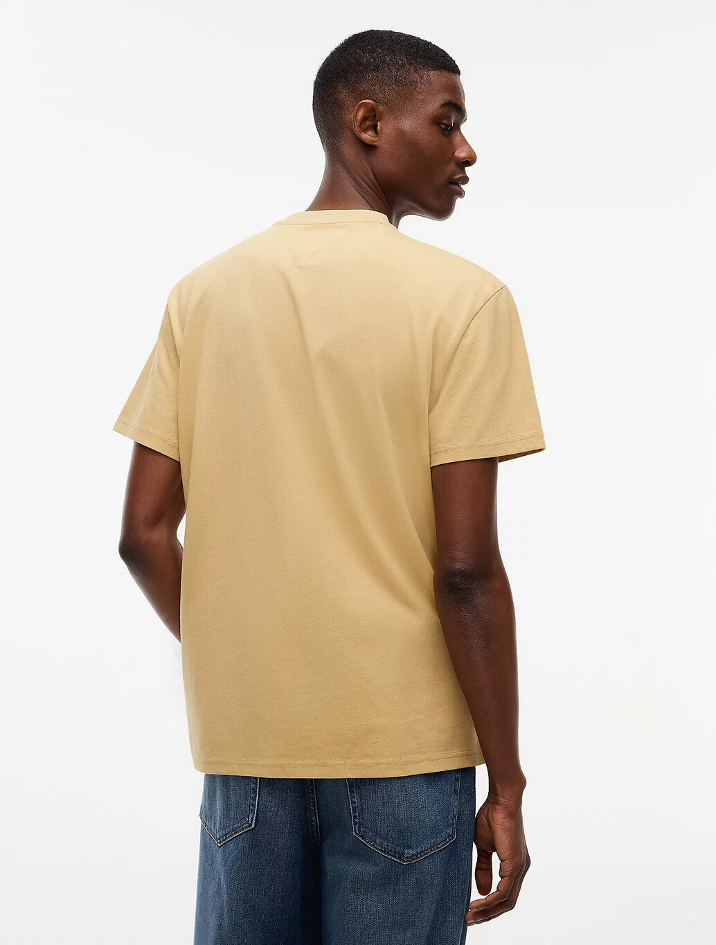 Tommy Jeans Linear Logo Jersey T-Shirt in Sand