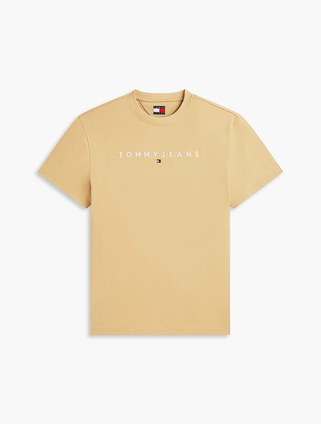 Tommy Jeans Linear Logo Jersey T-Shirt in Sand