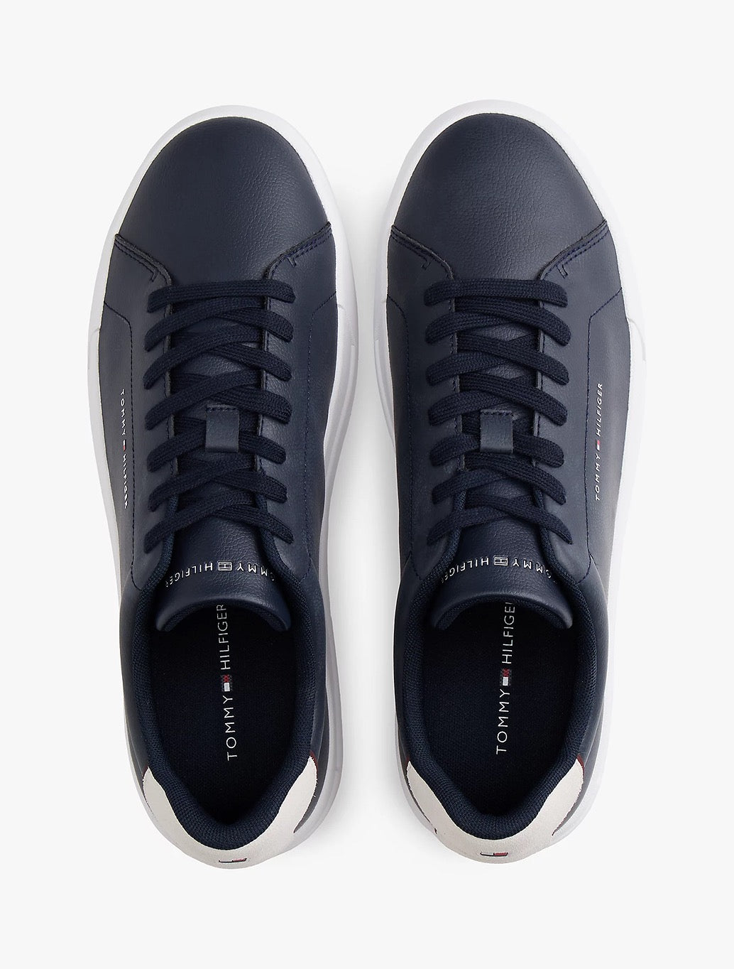 Tommy Jeans - Logo Court Leather Trainers - Navy