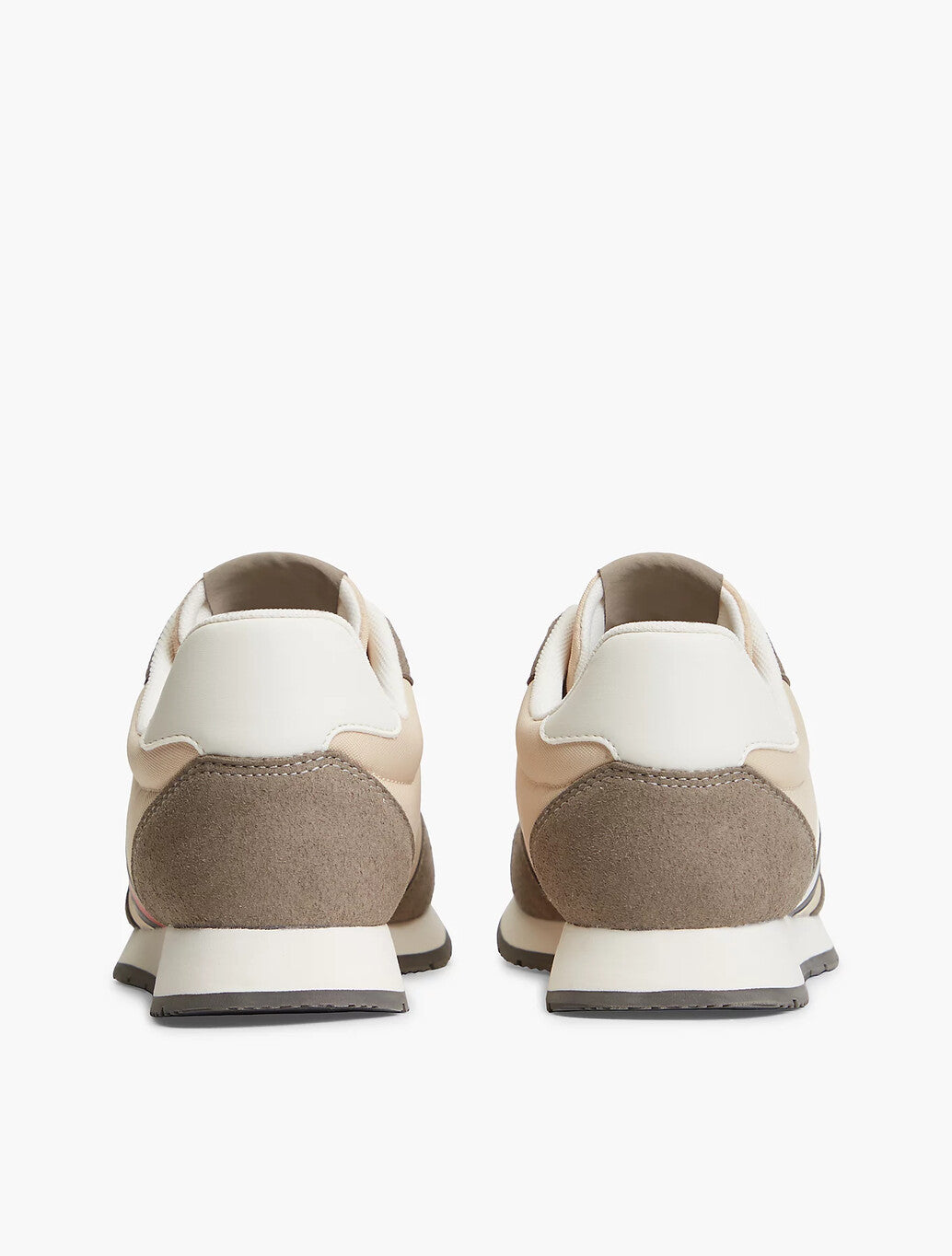 Tommy Jeans Logo Mixed Texture Trainers in Beige