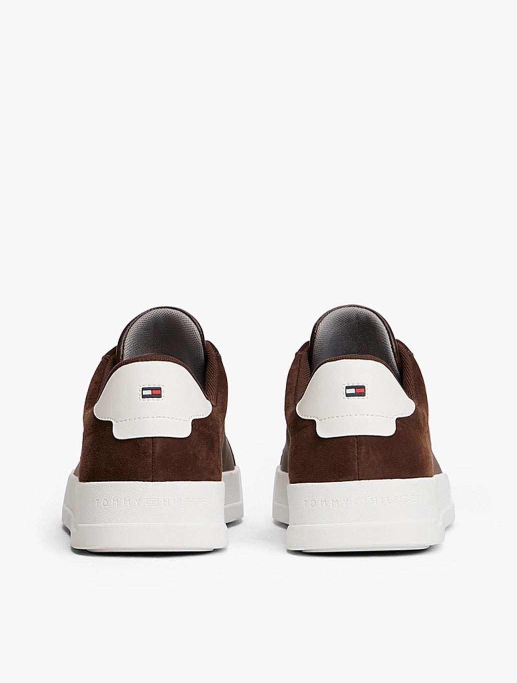Tommy Jeans - Mixed Texture Leather Court Trainers - Brown