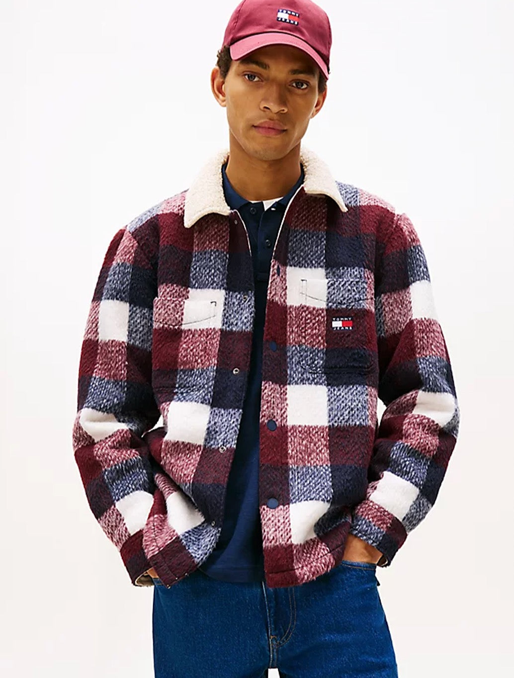 Tommy Jeans - Flannel Check Oversized Fit Overshirt - Navy Check