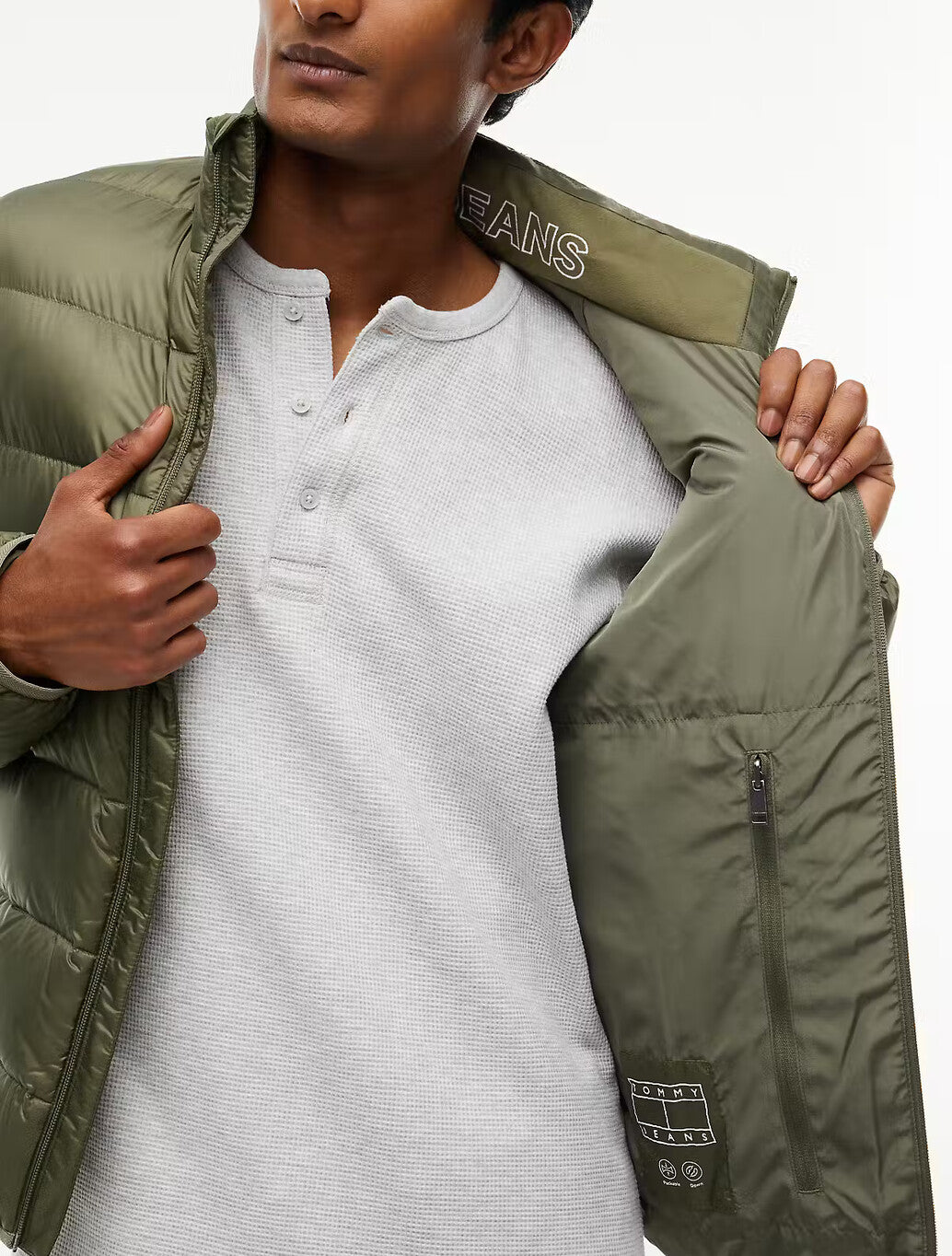 Tommy Jeans Packable Down Jacket in Khaki
