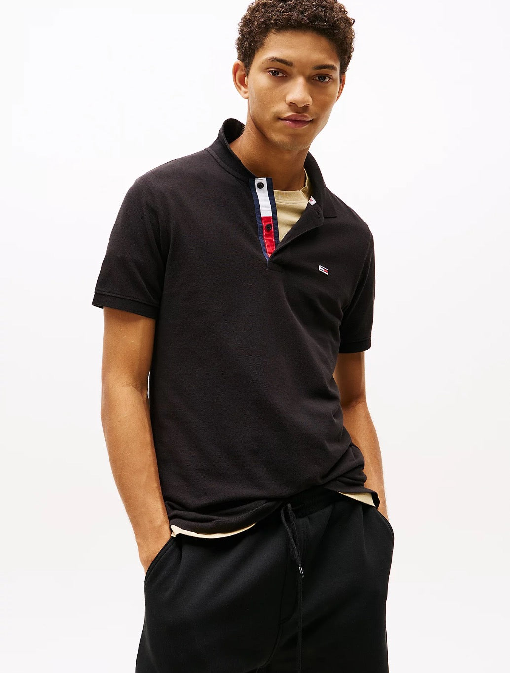 Tommy Jeans - Pure Cotton Slim Fit Polo Shirt - Black
