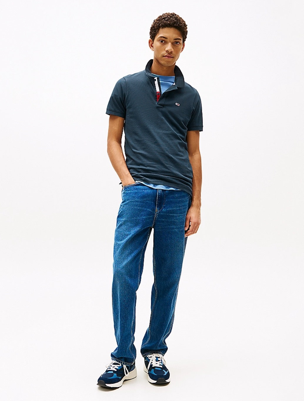 Tommy Jeans - Pure Cotton Slim Fit Polo Shirt - Navy
