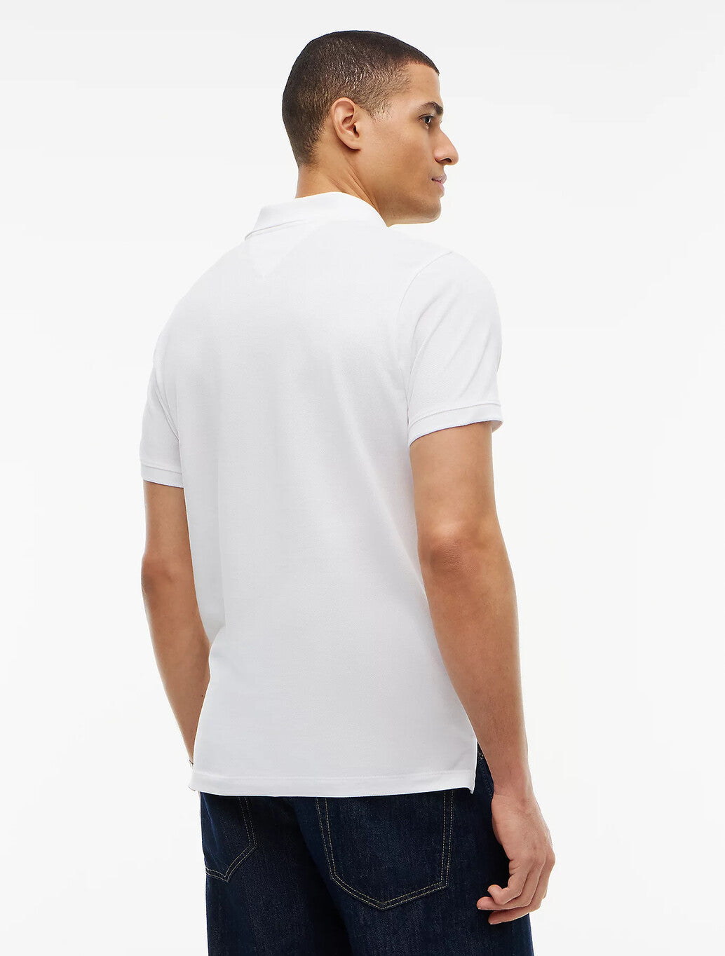 Tommy Jeans  Pure Cotton Slim Fit Polo Shirt in White