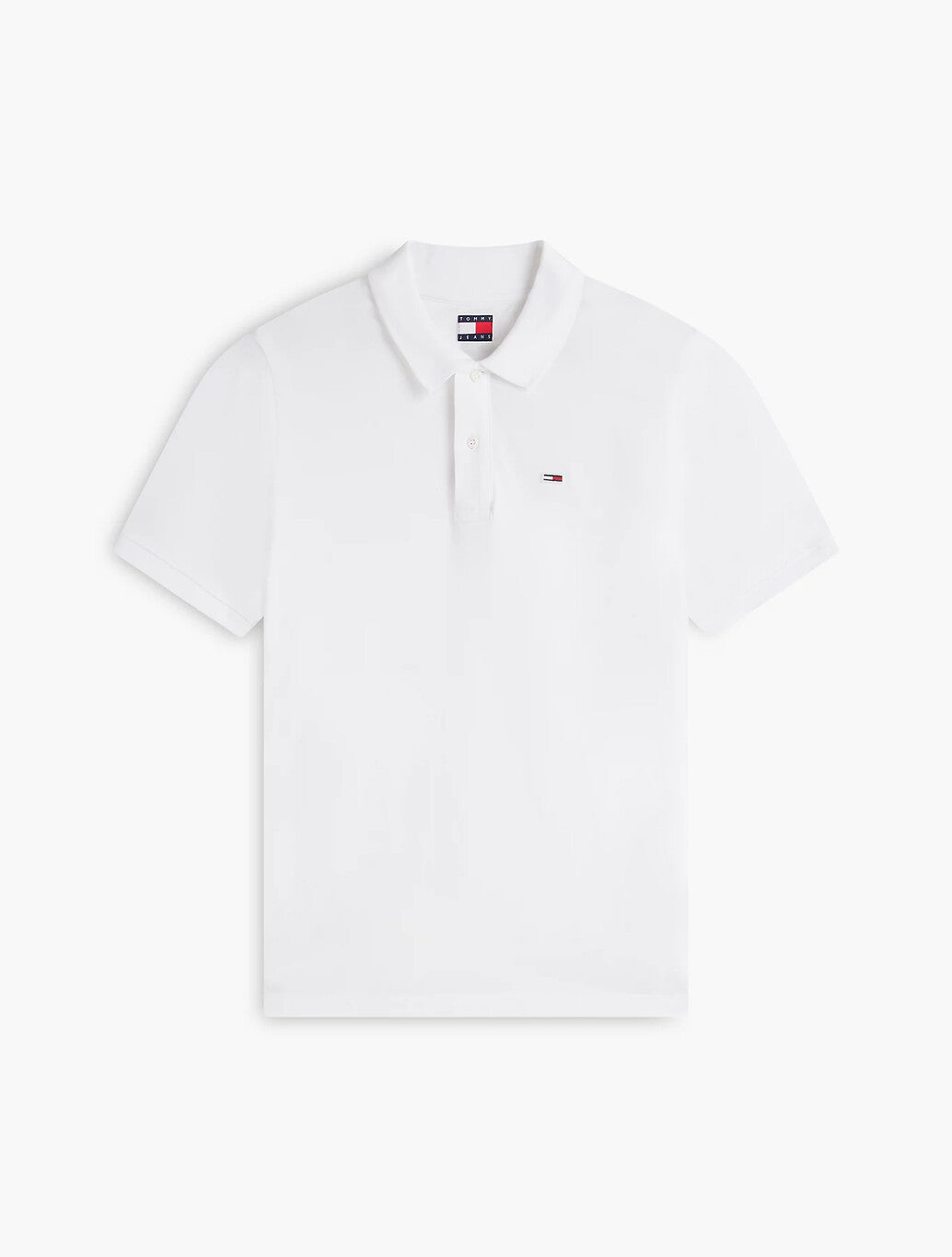 Tommy Jeans  Pure Cotton Slim Fit Polo Shirt in White