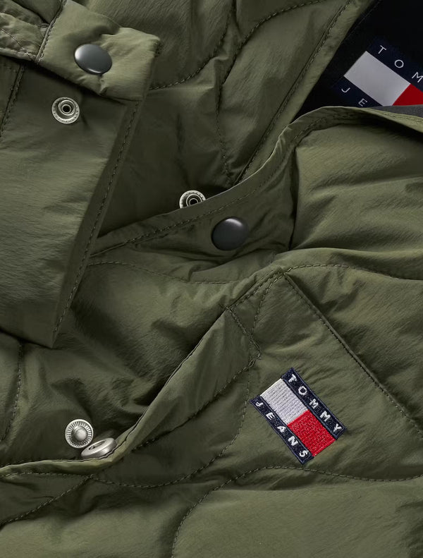 Tommy Jeans - Quilted Down Casual Shacket - Khaki