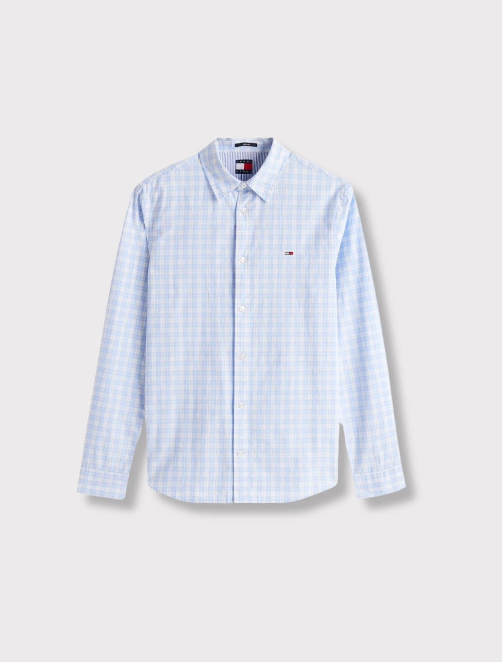 Tommy Jeans - Regular Fit Check Shirt - Light Blue Check