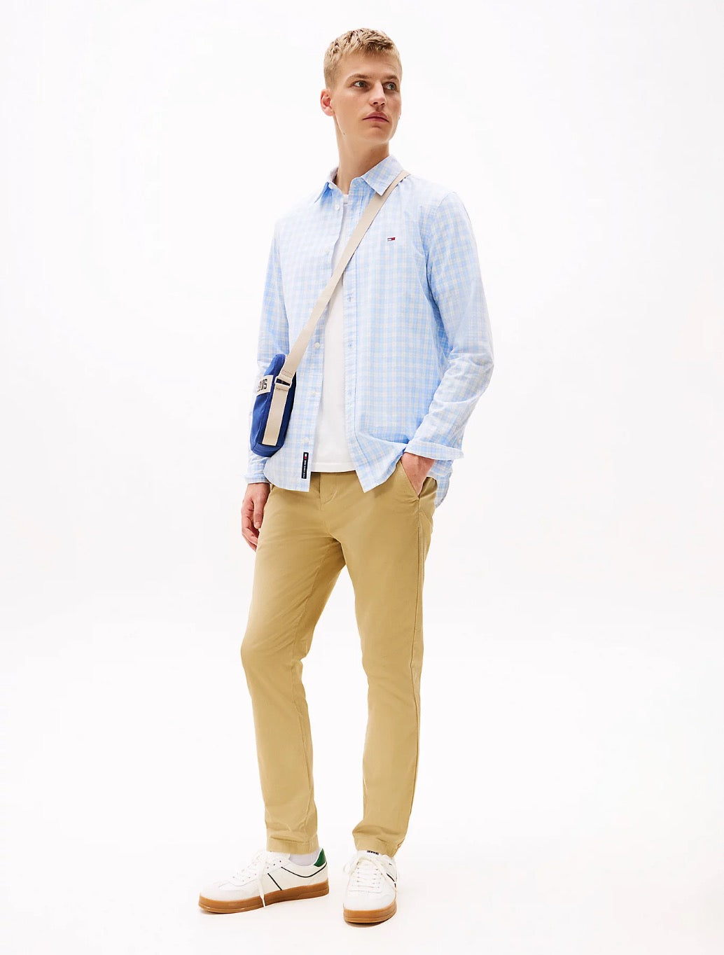 Tommy Jeans - Regular Fit Check Shirt - Light Blue Check