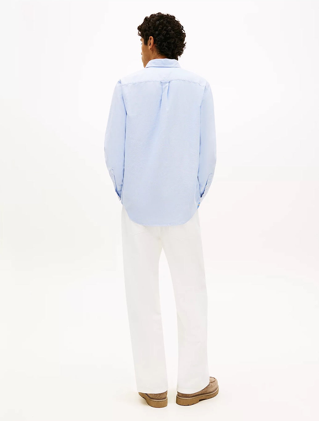 Tommy Jeans - Regular Fit Flag Embroidery Oxford Shirt - Light Blue