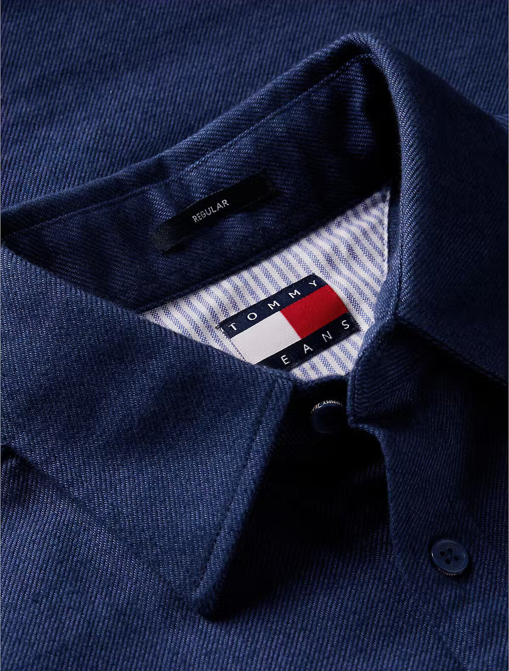 Tommy Jeans Regular Fit Flannel Shirt in Dark Blue