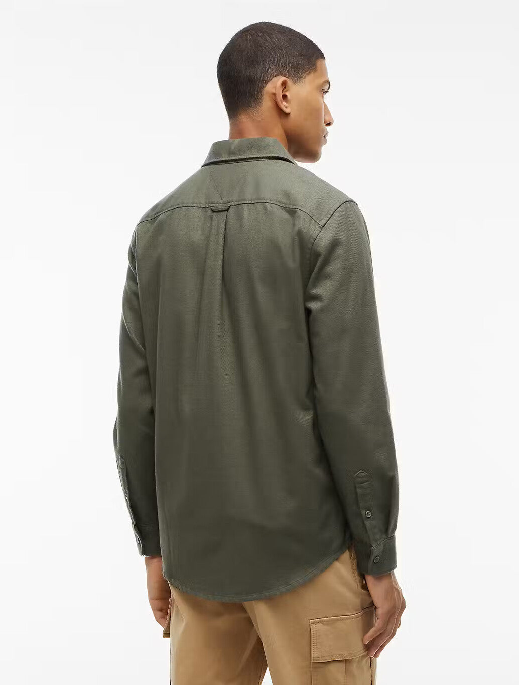 Tommy Jeans Regular Fit Flannel Shirt in Khaki