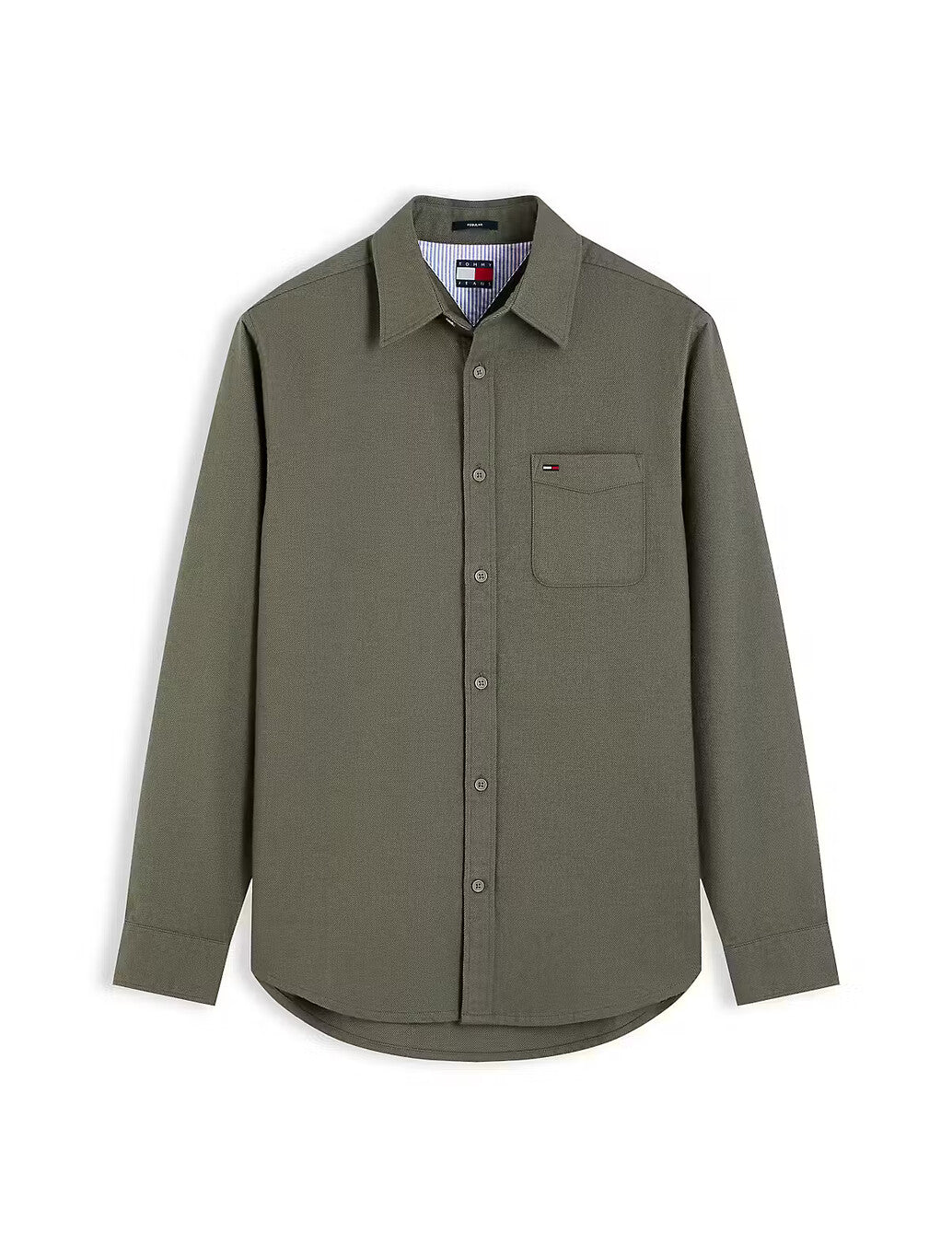 Tommy Jeans Regular Fit Flannel Shirt in Khaki