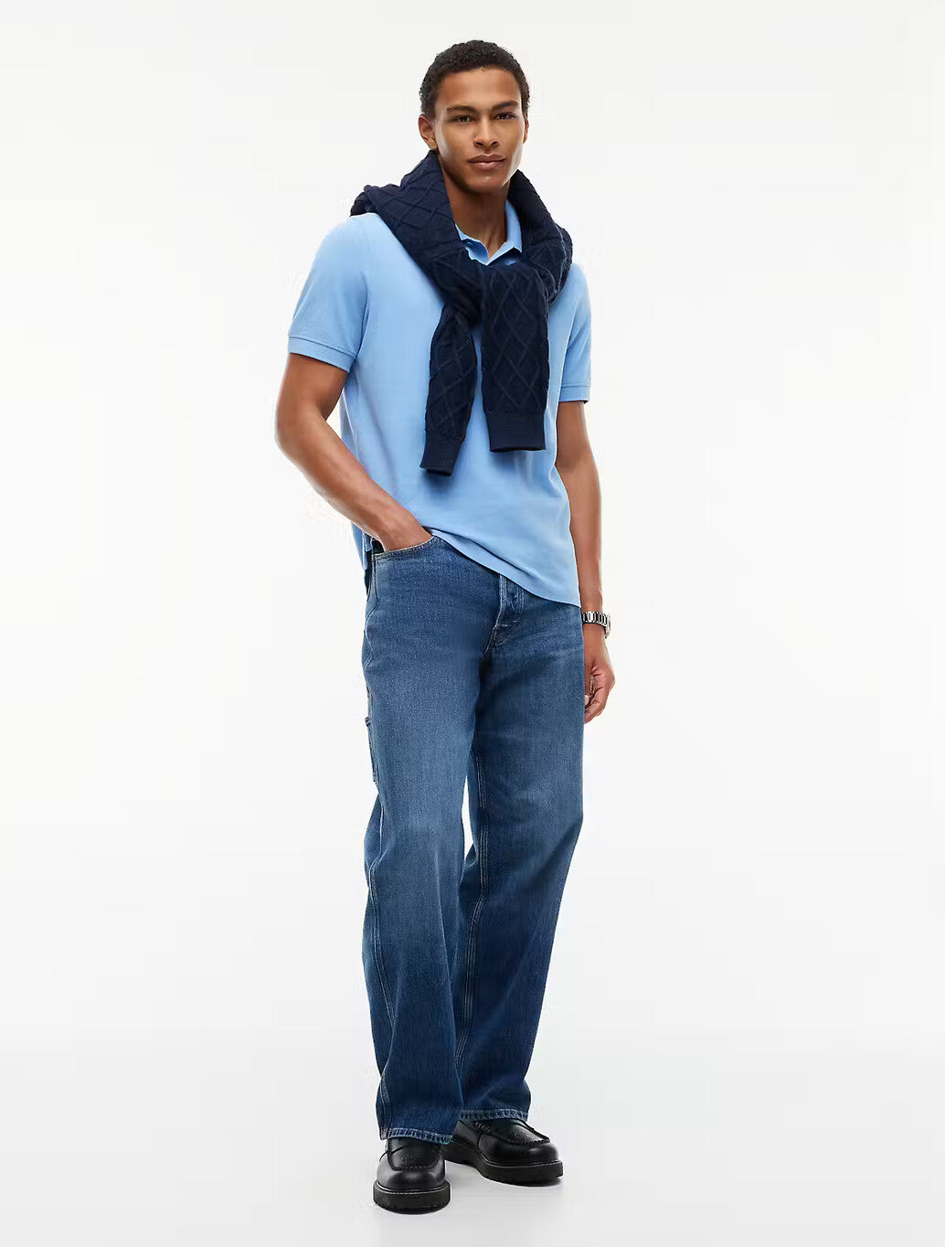 Tommy Jeans Regular Fit Polo Shirt in Blue