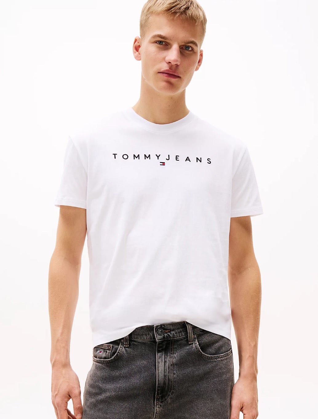Tommy Jeans - Regular Linear Logo T-Shirt - White