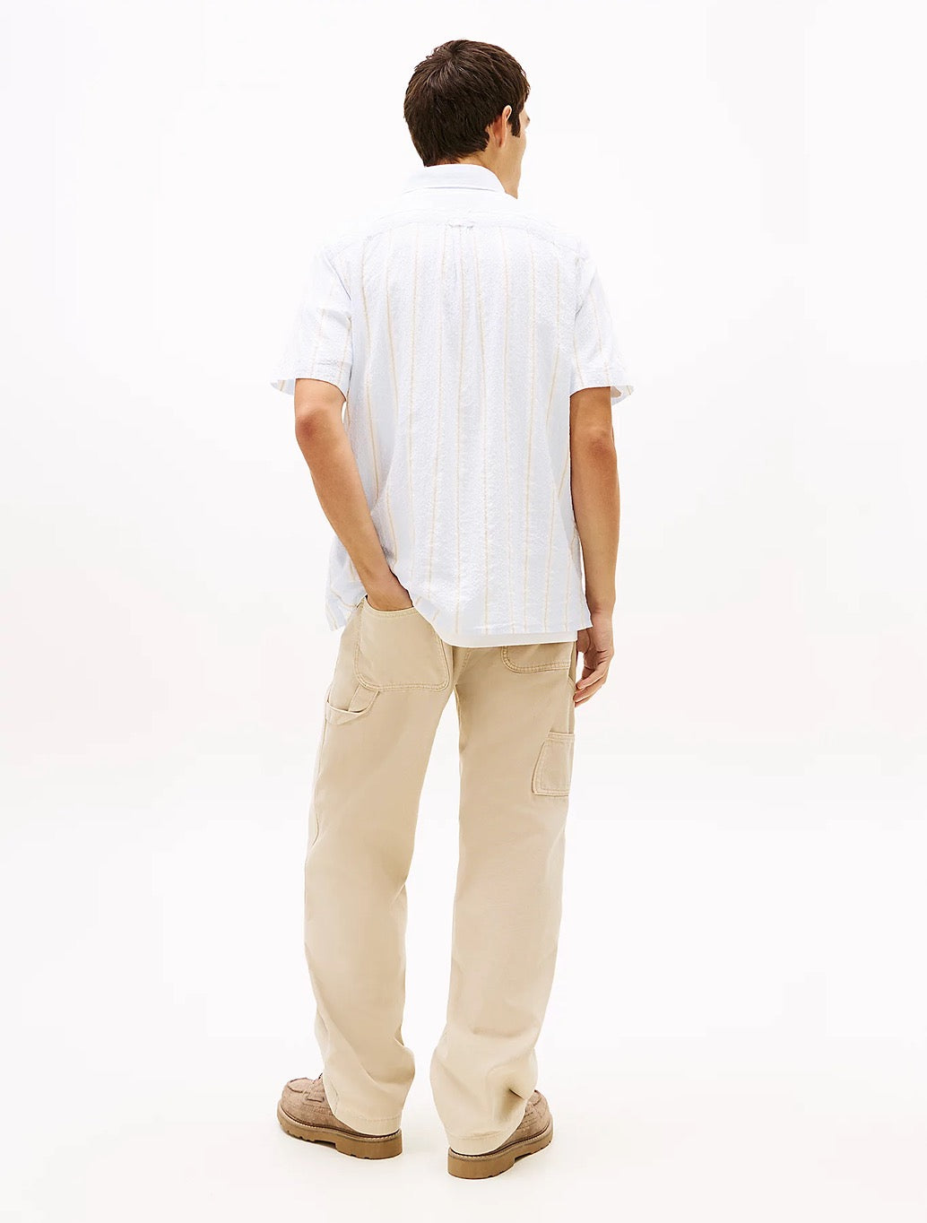 Tommy Jeans Seersucker Short Sleeve Shirt in Light Blue