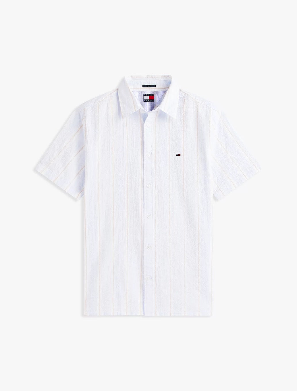 Tommy Jeans Seersucker Short Sleeve Shirt in Light Blue