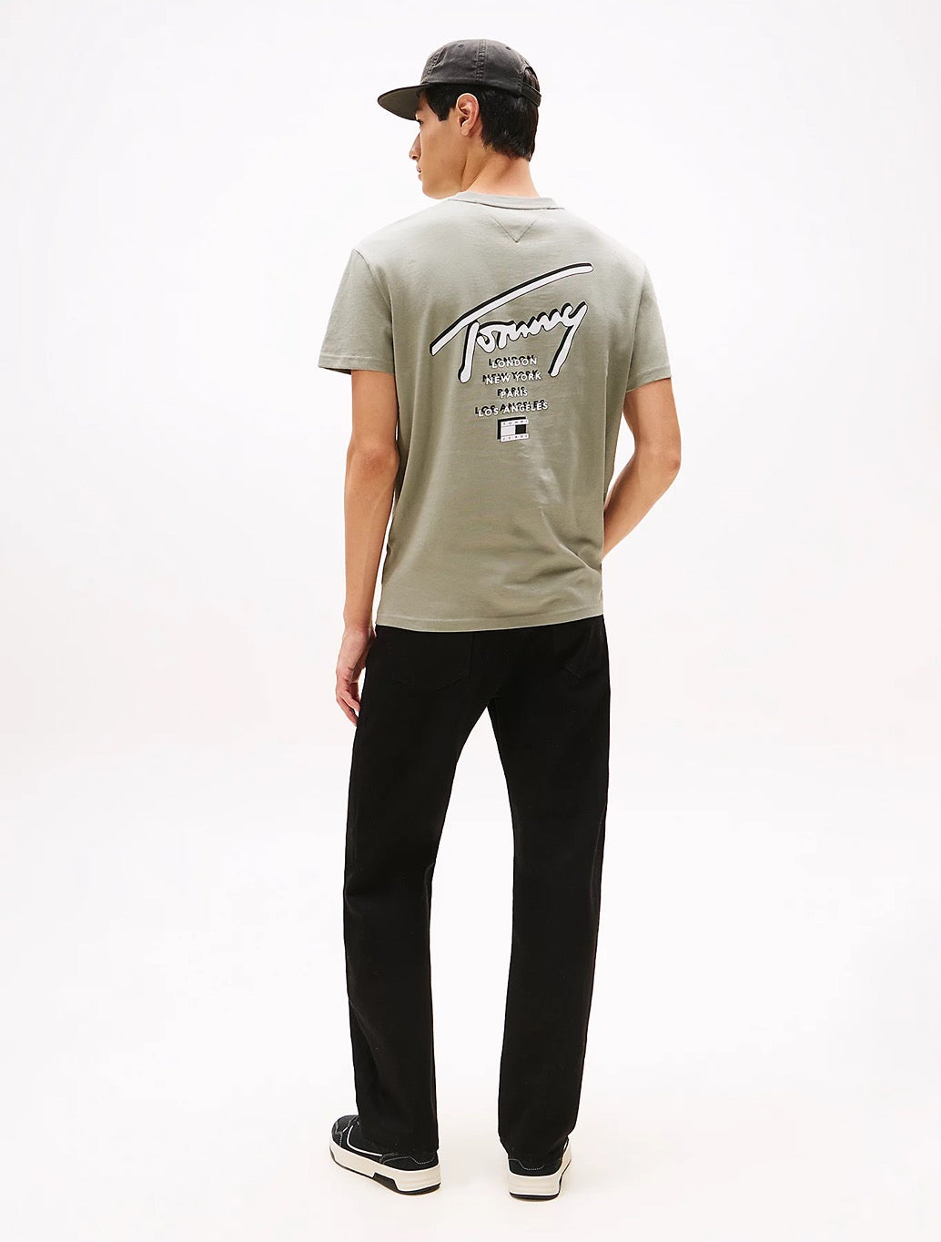 Tommy Jeans - Signature Back Logo Jersey T-Shirt - Khaki