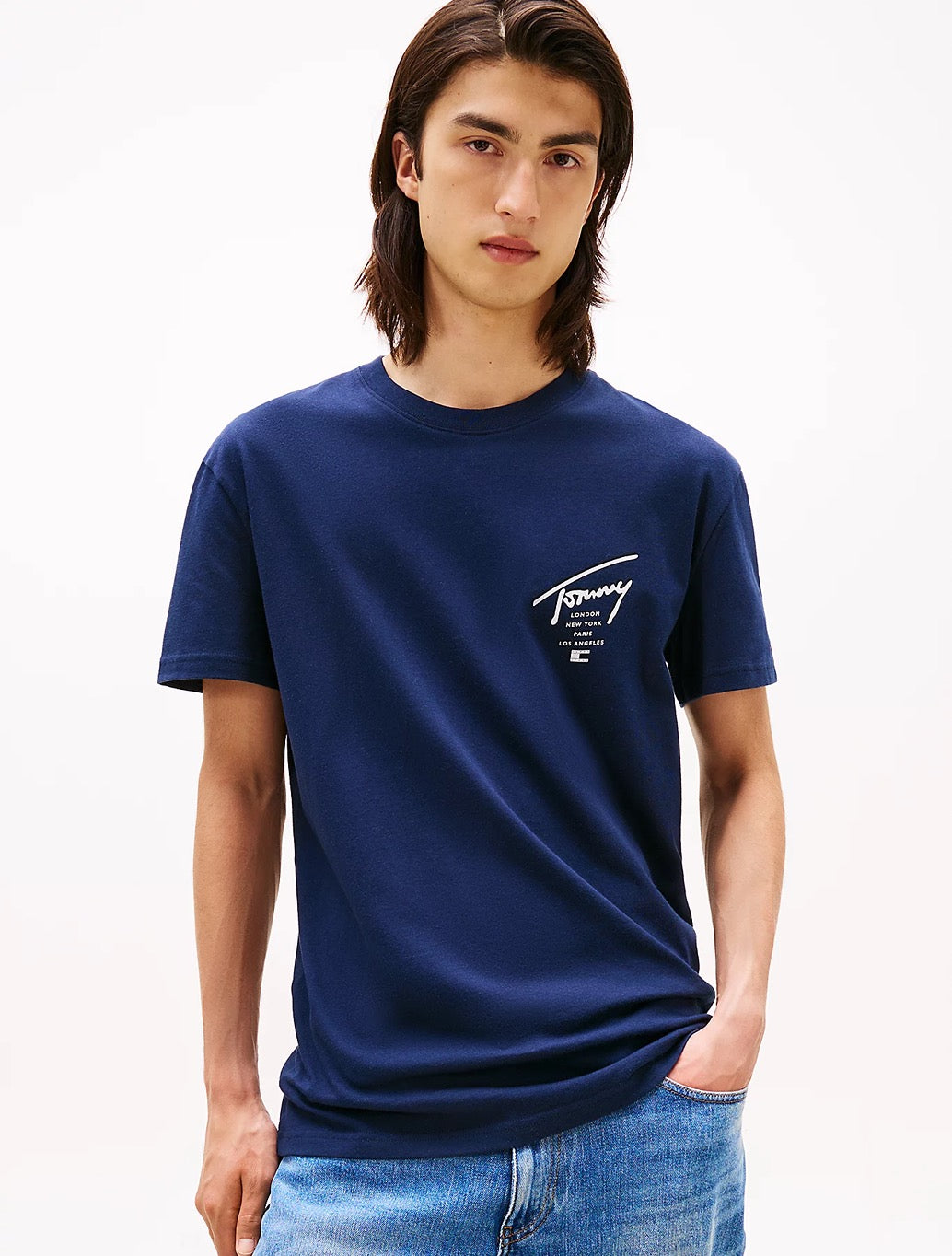 Tommy Jeans - Signature Back Logo Jersey T-Shirt - Navy
