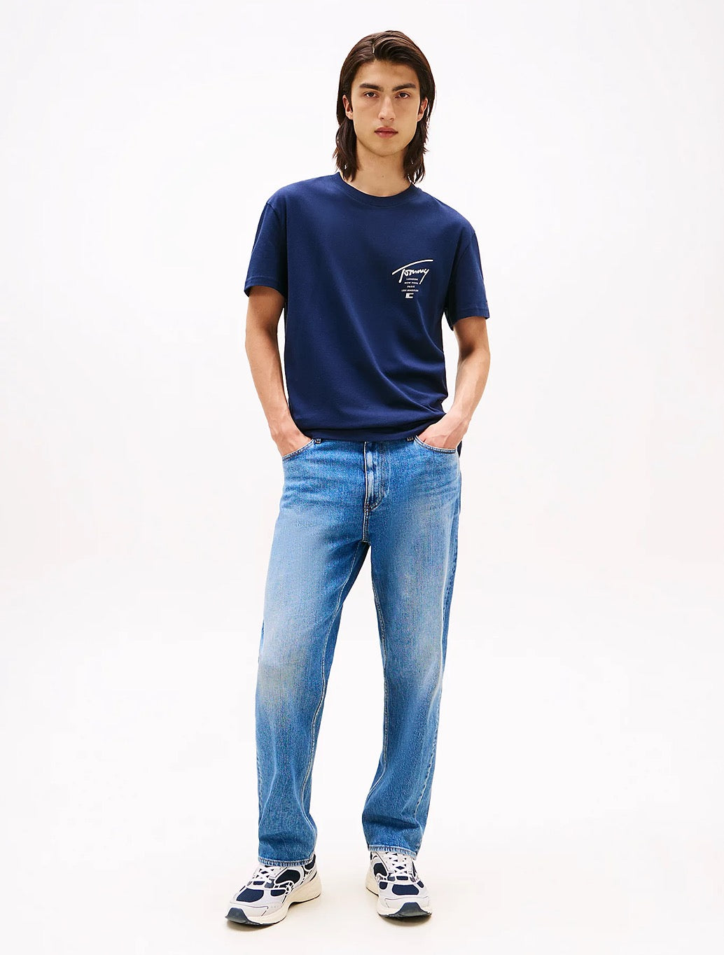 Tommy Jeans - Signature Back Logo Jersey T-Shirt - Navy