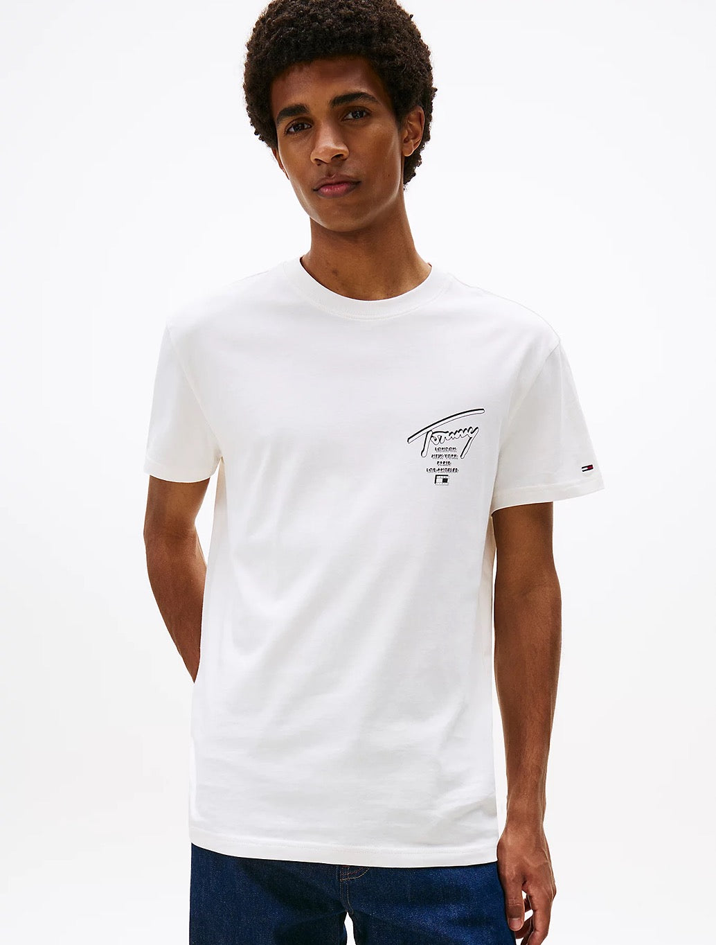 Tommy Jeans - Signature Back Logo Jersey T-Shirt - Off White