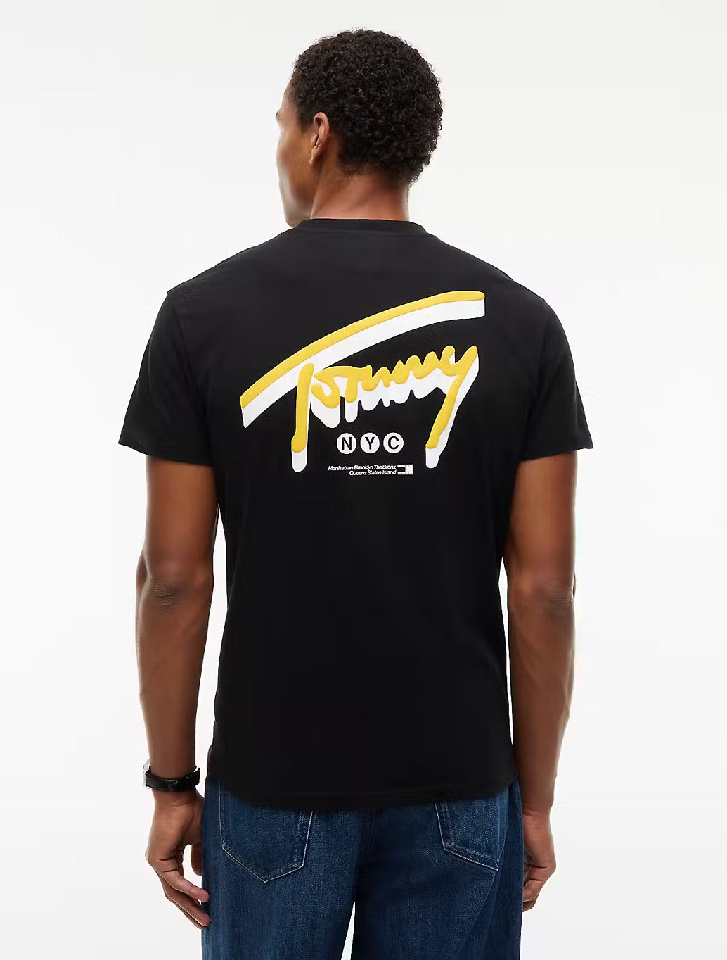 Tommy Jeans Signature Back Logo Jersey T-Shirt in Black