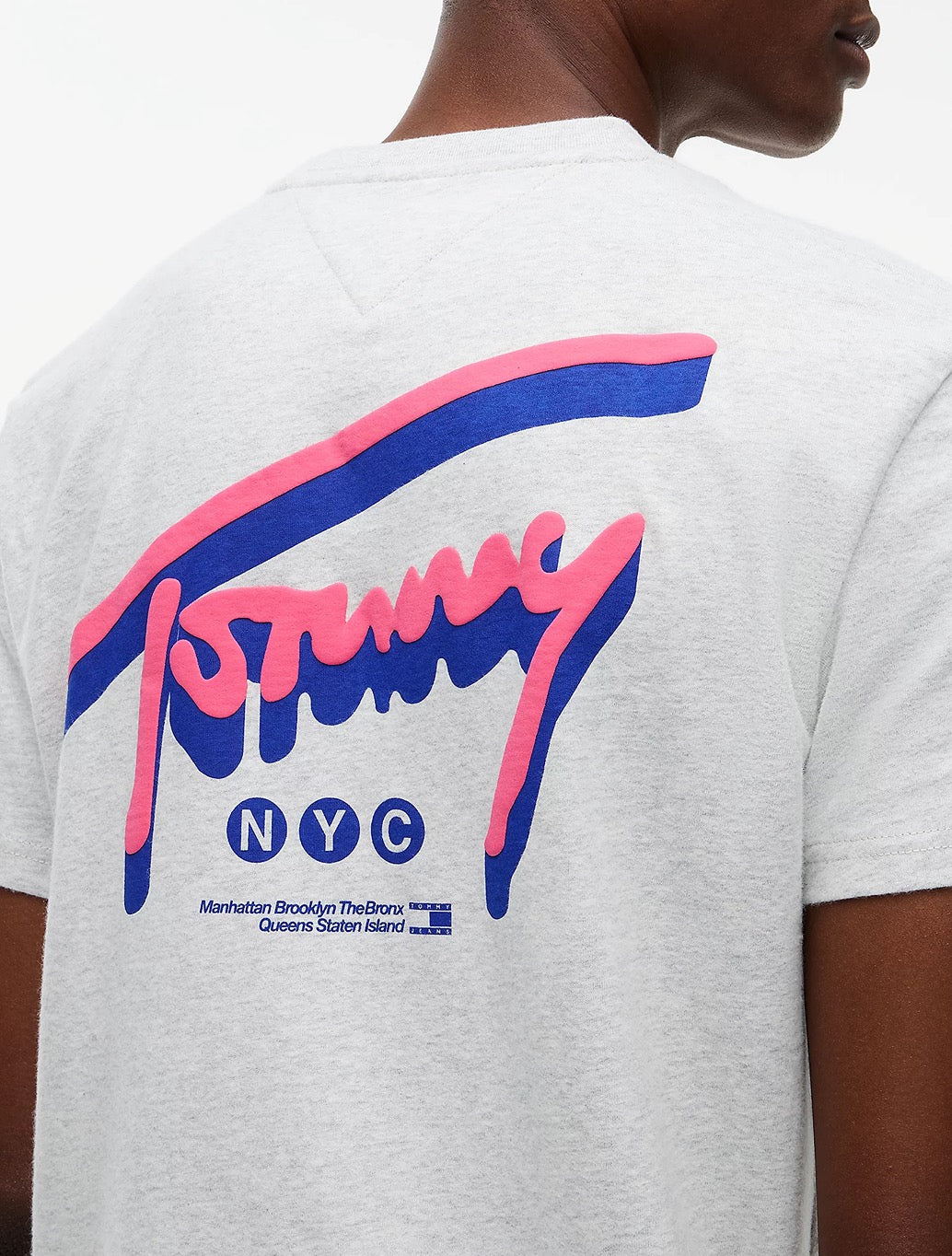 Tommy Jeans Signature Back Logo Jersey T-Shirt in Light Grey