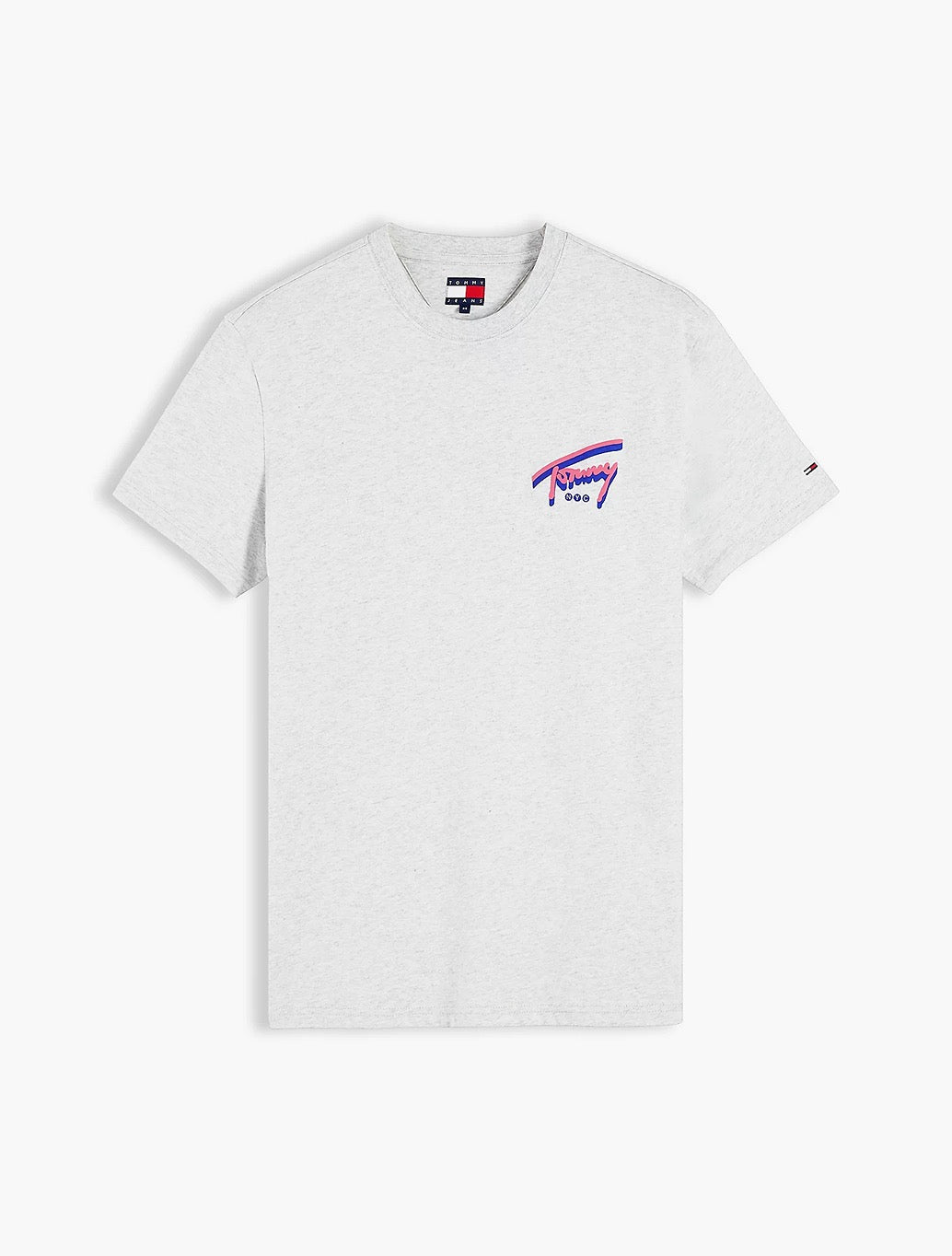 Tommy Jeans Signature Back Logo Jersey T-Shirt in Light Grey