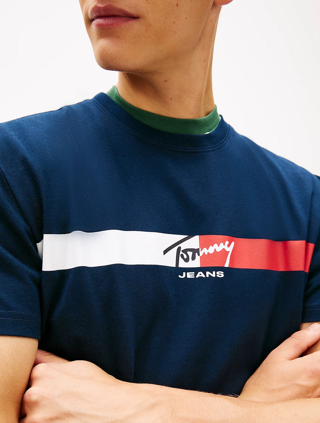 Tommy Jeans - Signature Logo Jersey T-Shirt - Navy