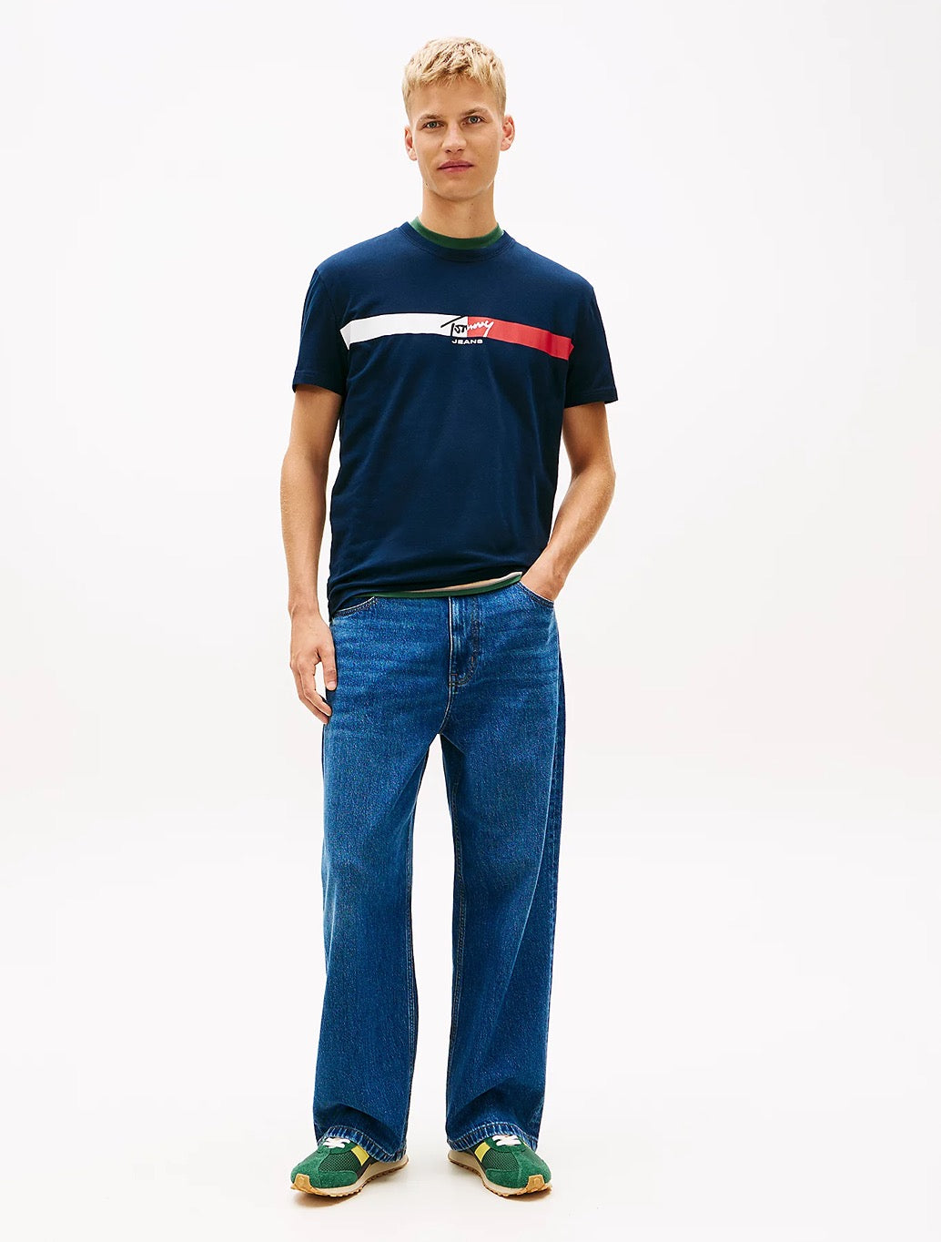 Tommy Jeans - Signature Logo Jersey T-Shirt - Navy