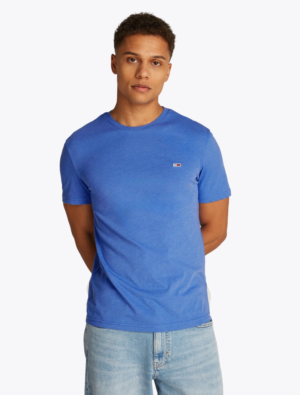 Tommy Jeans - Slim Jaspe Crew Neck T-Shirt - Blue