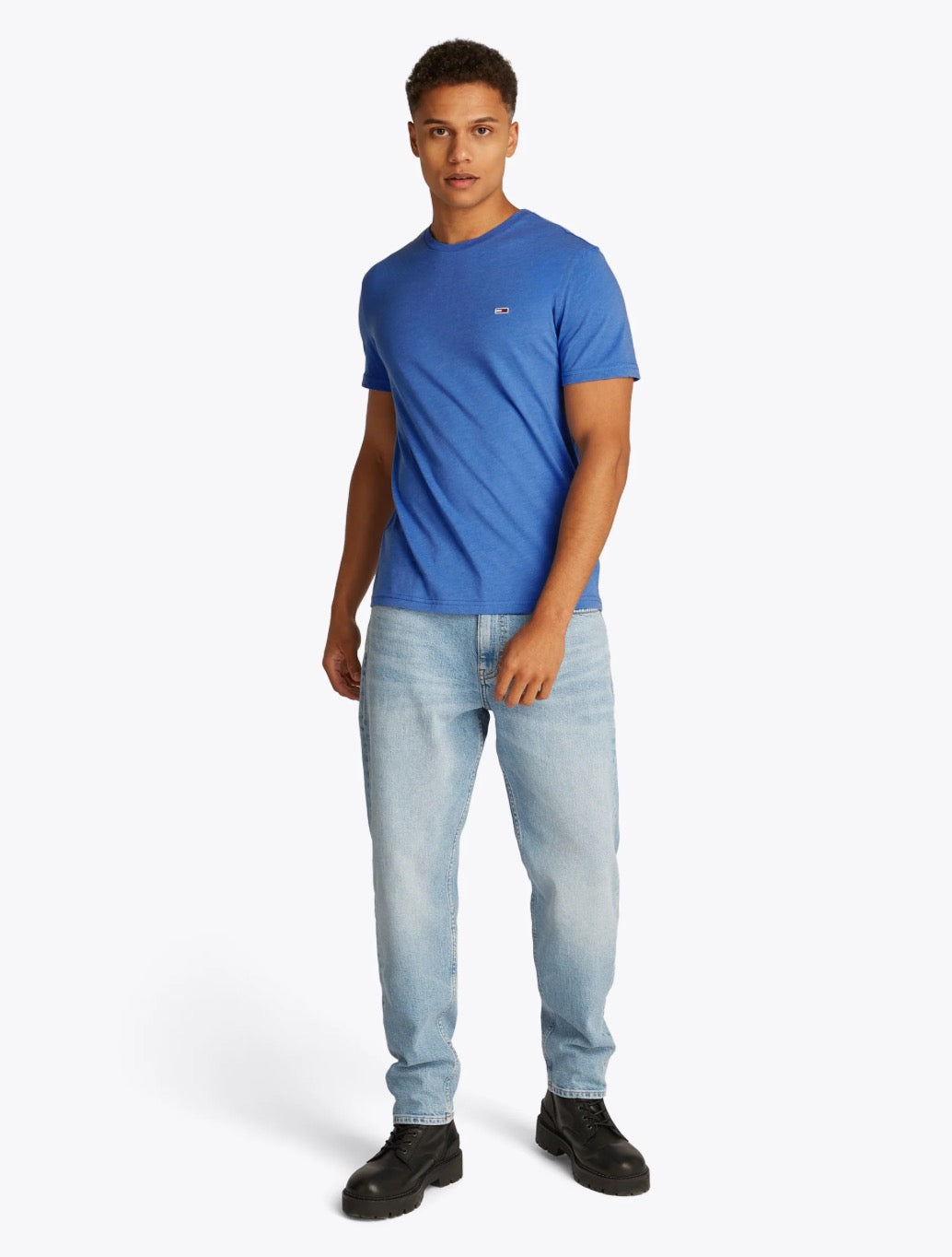 Tommy Jeans - Slim Jaspe Crew Neck T-Shirt - Blue