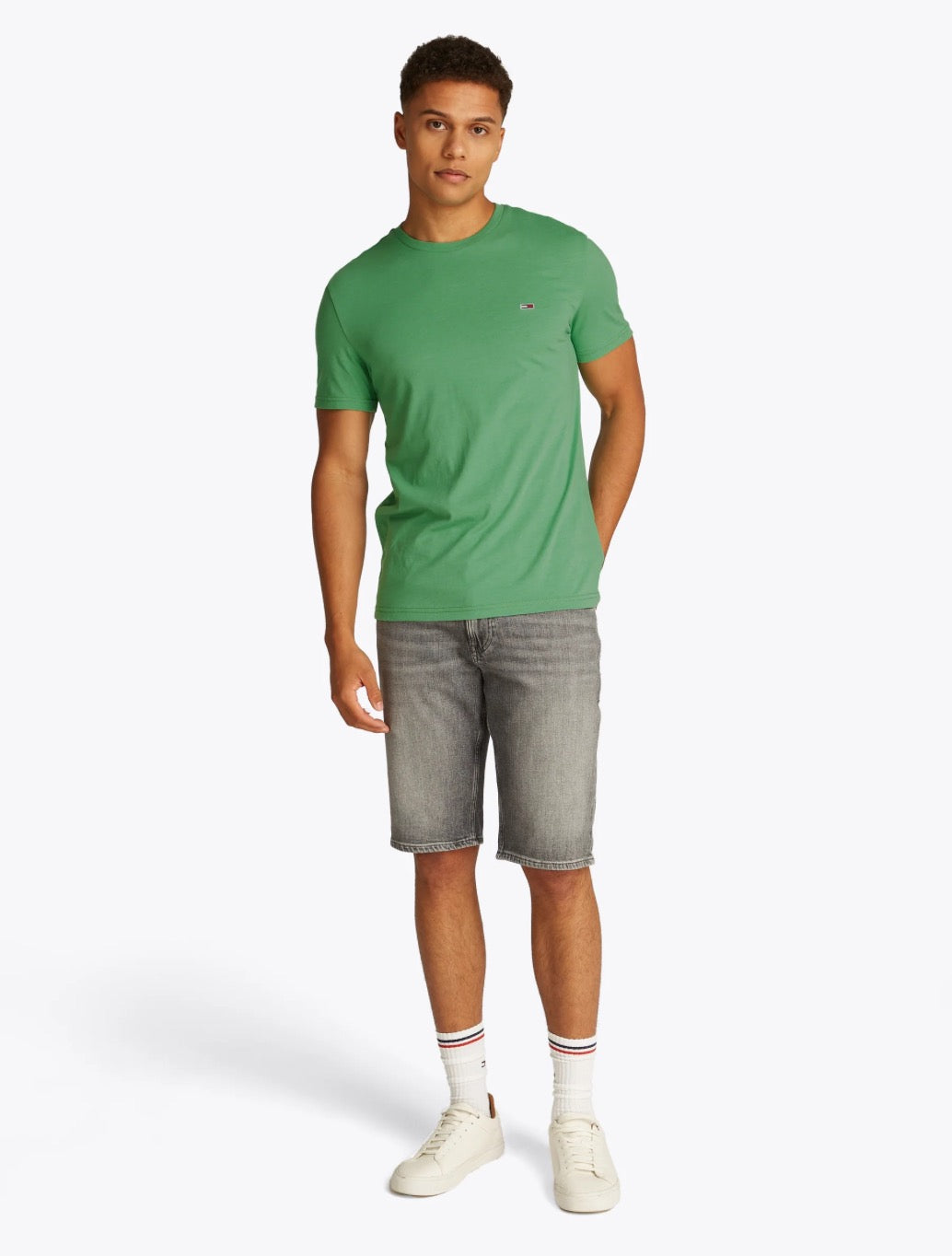 Tommy Jeans - Slim Jaspe Crew Neck T-Shirt - Green
