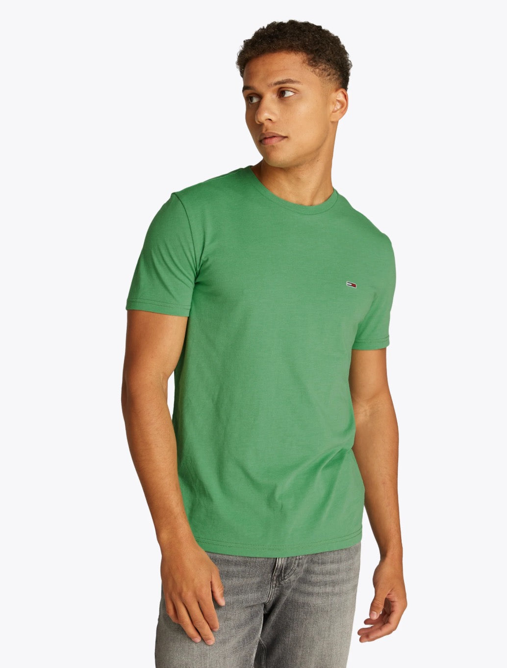 Tommy Jeans - Slim Jaspe Crew Neck T-Shirt - Green