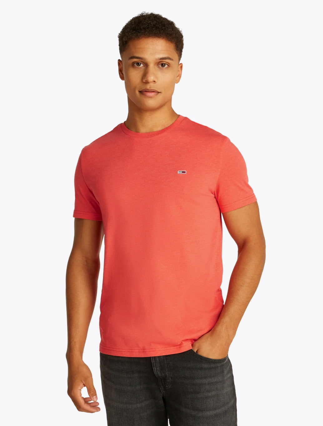 Tommy Jeans - Slim Jaspe Crew Neck T-Shirt - Orange