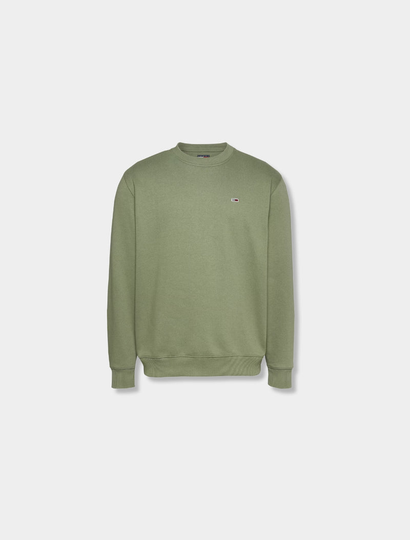 Tommy Jeans - Small Flag Crew Neck Sweatshirt - Light Khaki