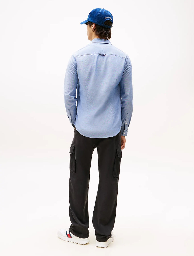 Tommy Jeans - Stretch Oxford Cotton Slim Fit Shirt - Indigo