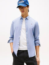 Tommy Jeans - Stretch Oxford Cotton Slim Fit Shirt - Indigo