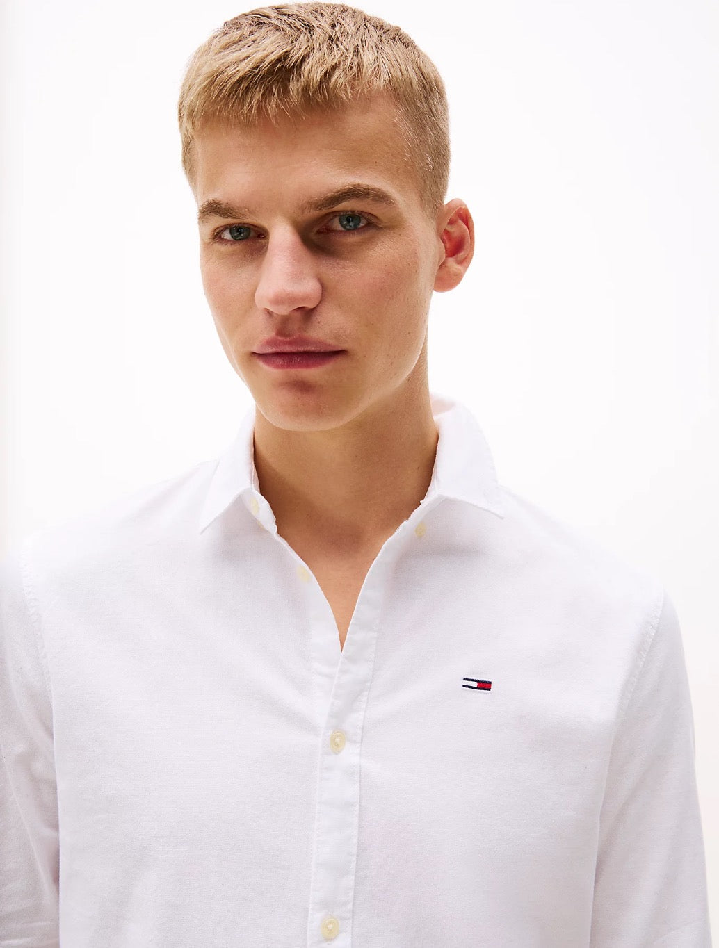 Tommy Jeans - Stretch Oxford Cotton Slim Fit Shirt - White