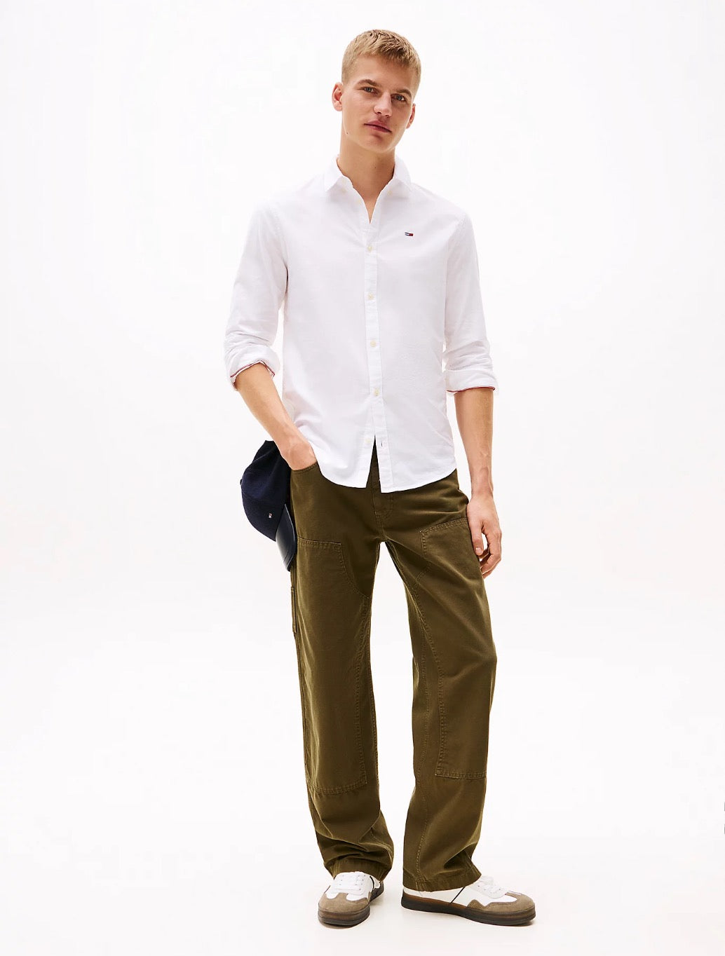 Tommy Jeans - Stretch Oxford Cotton Slim Fit Shirt - White
