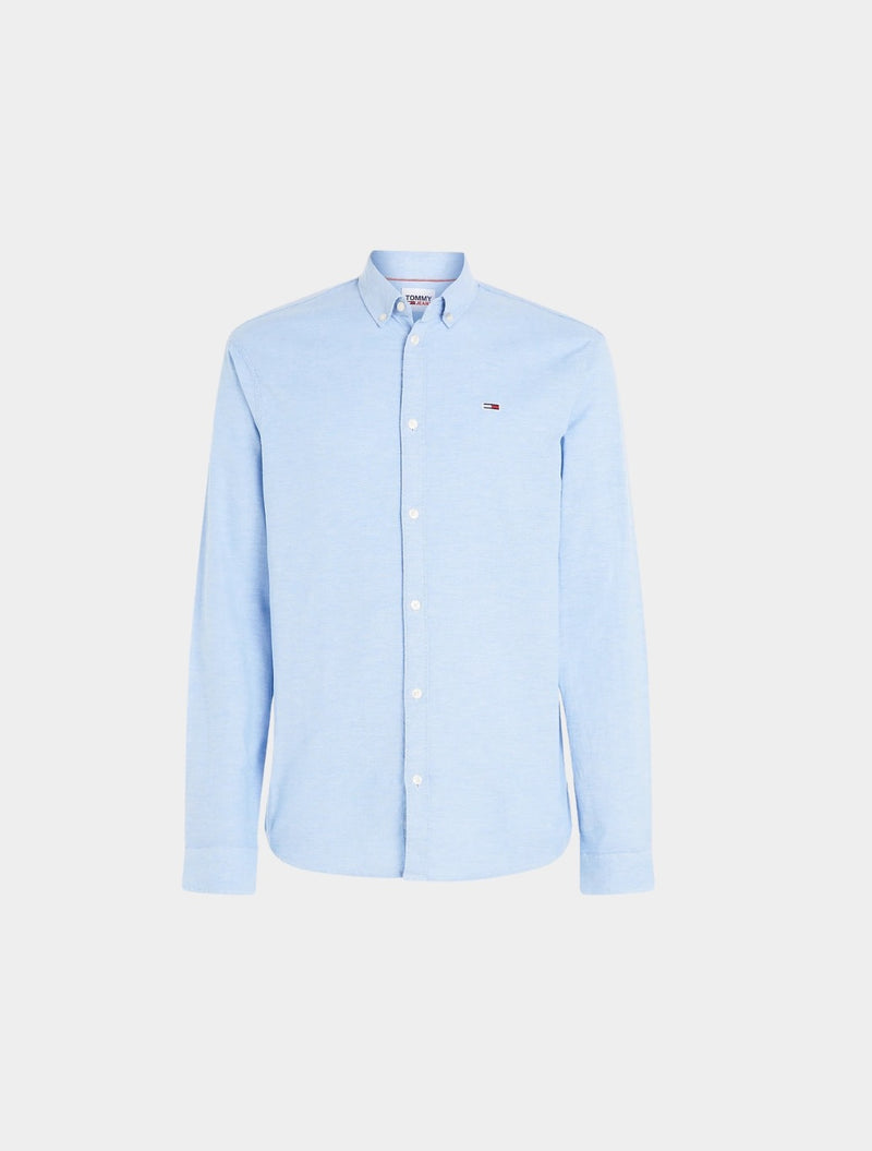 Tommy Jeans - Stretch Oxford Cotton Slim Fit Shirt - Light Blue