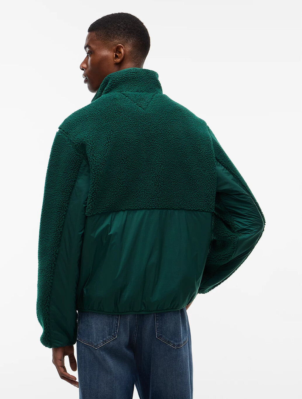 Tommy Jeans Teddy Fleece Jacket in Velvet Green