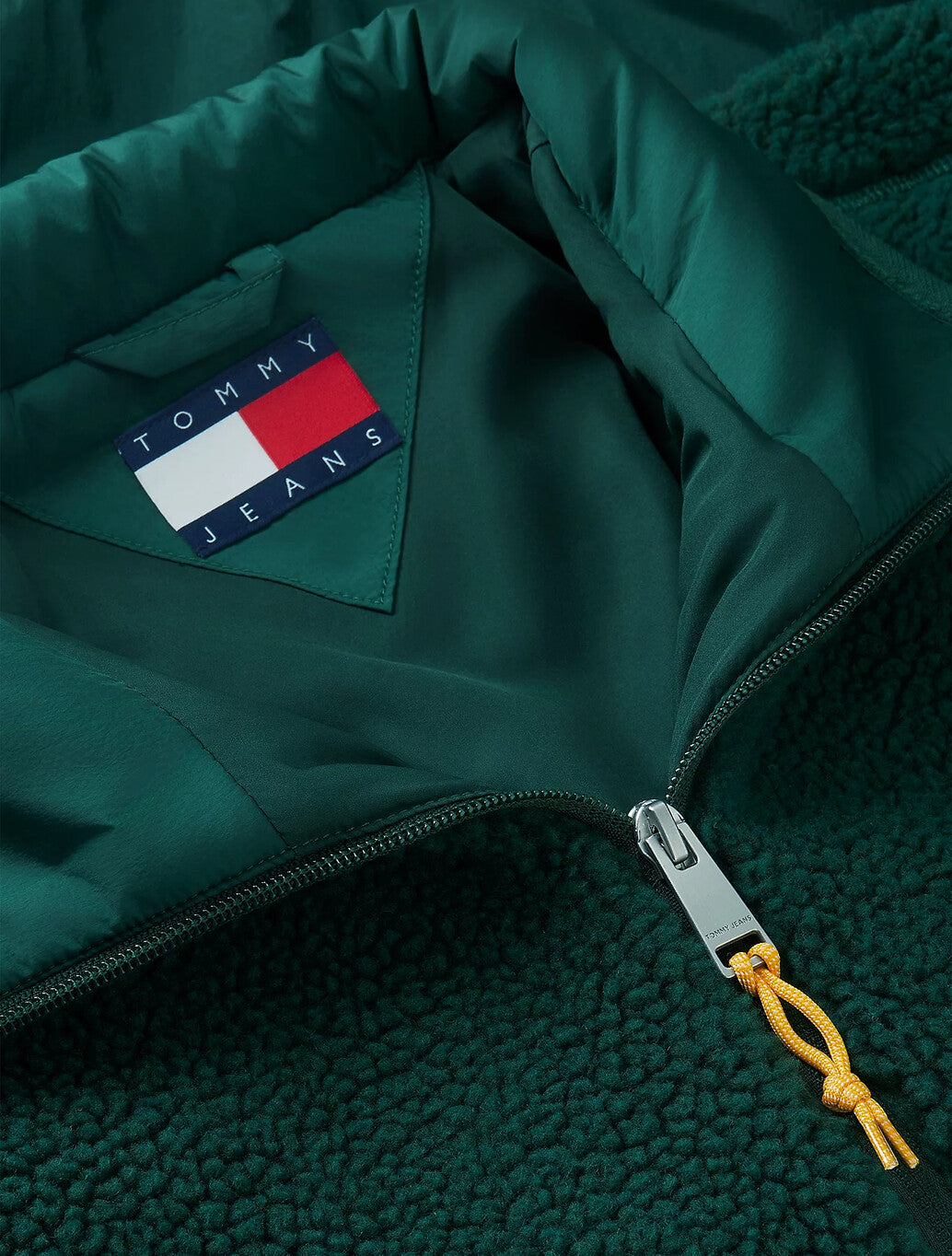 Tommy Jeans Teddy Fleece Jacket in Velvet Green