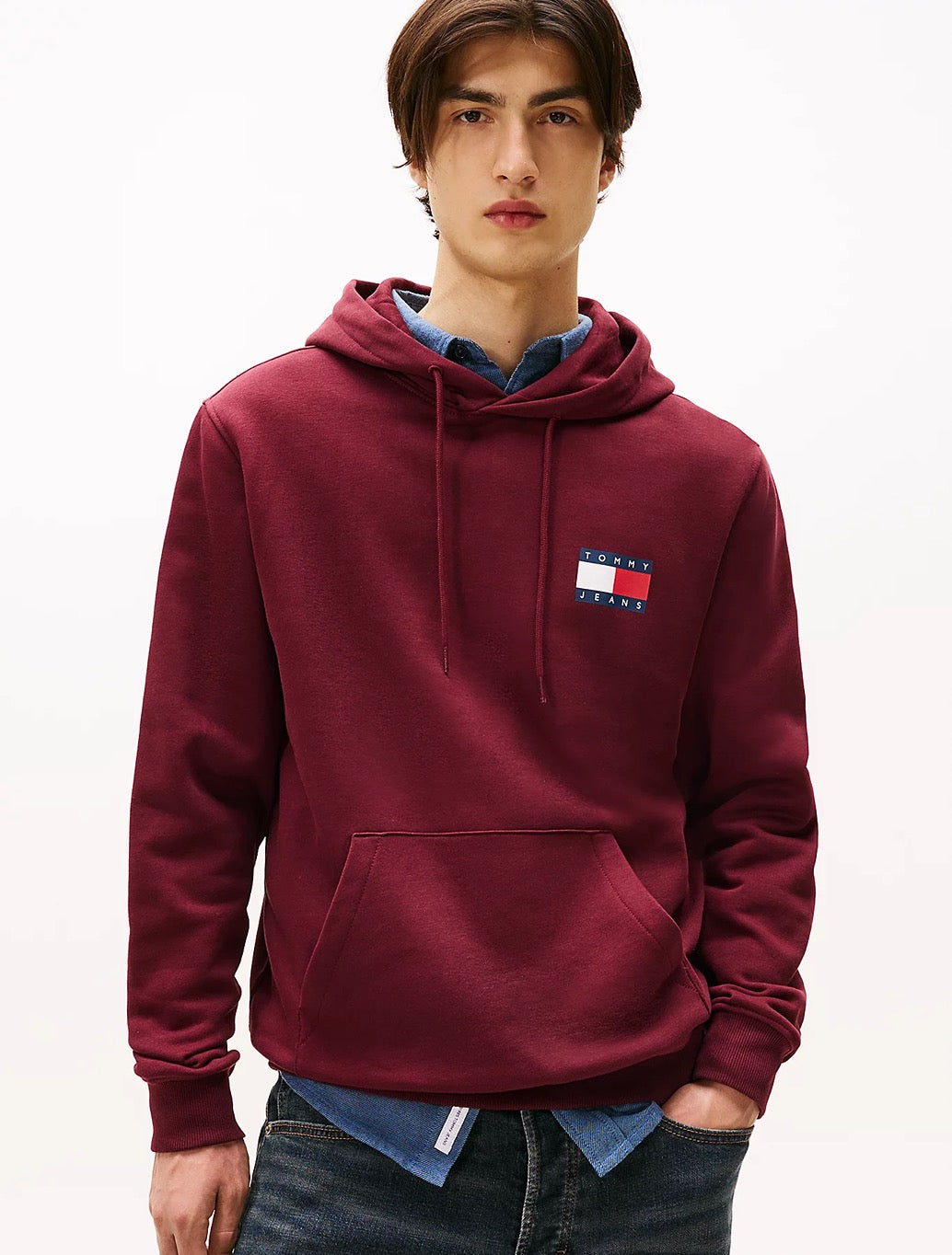 Tommy Jeans - Tommy Badge Terry Fleece Hoody - Wine