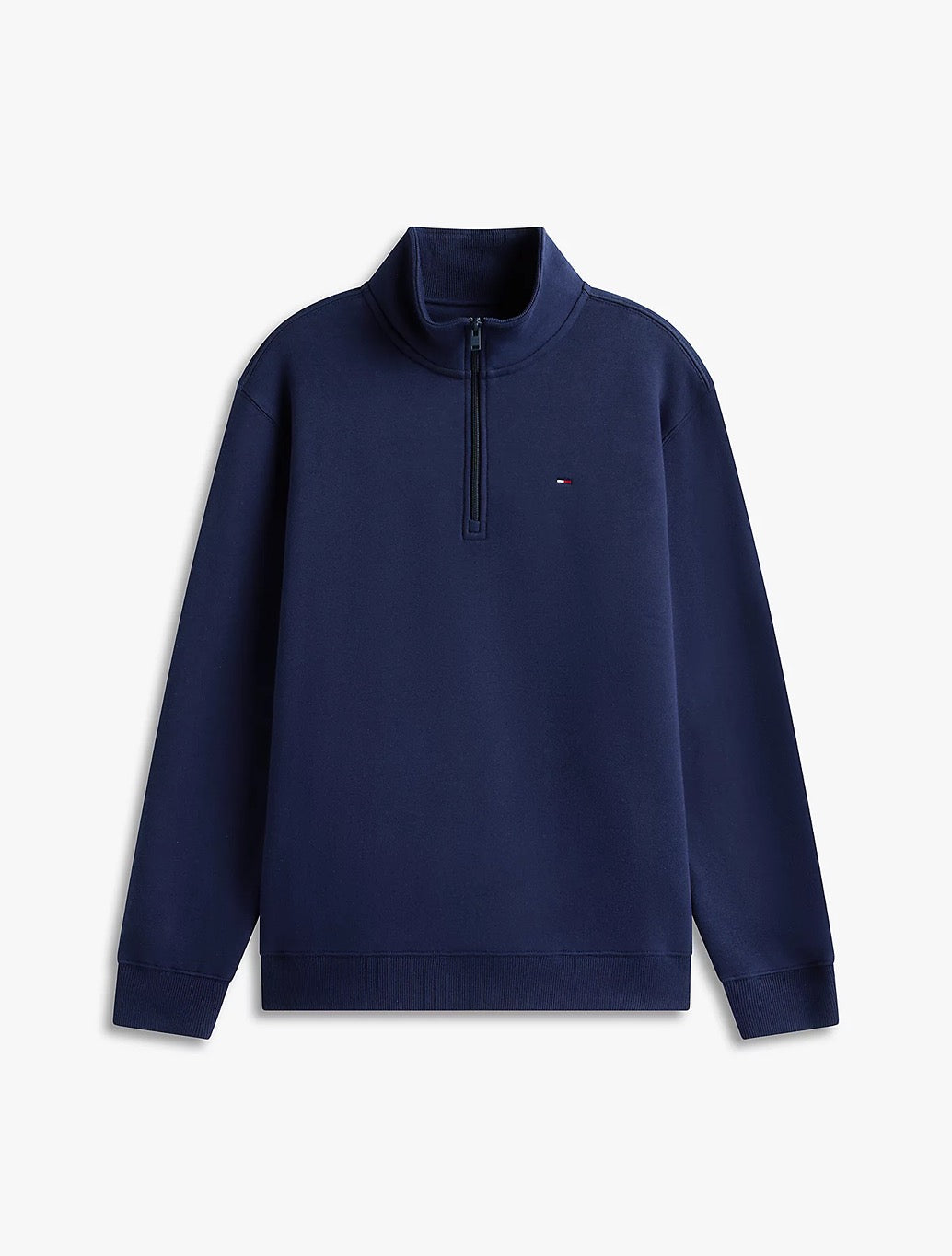 Tommy Jeans - Tommy Flag Fleece Quarter-Zip Jumper - Navy