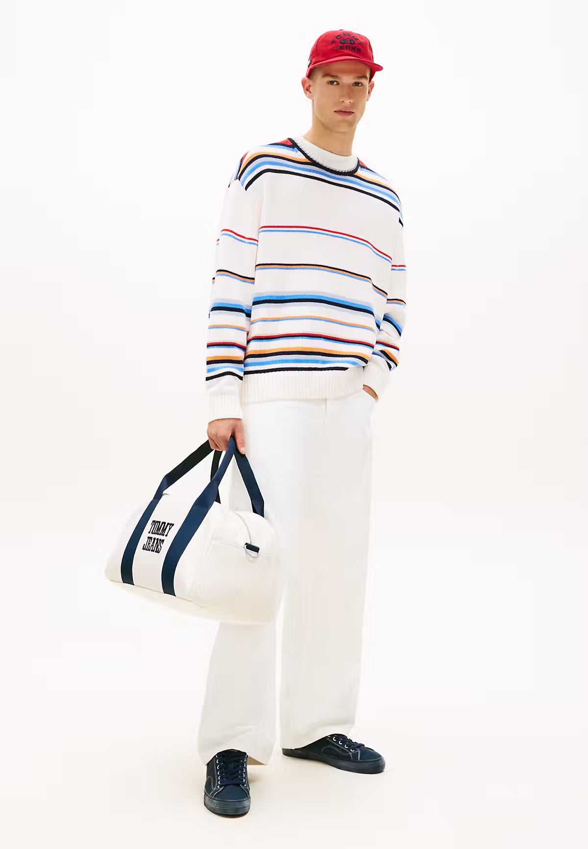 Tommy Jeans Varsity Duffel Bag in Beige