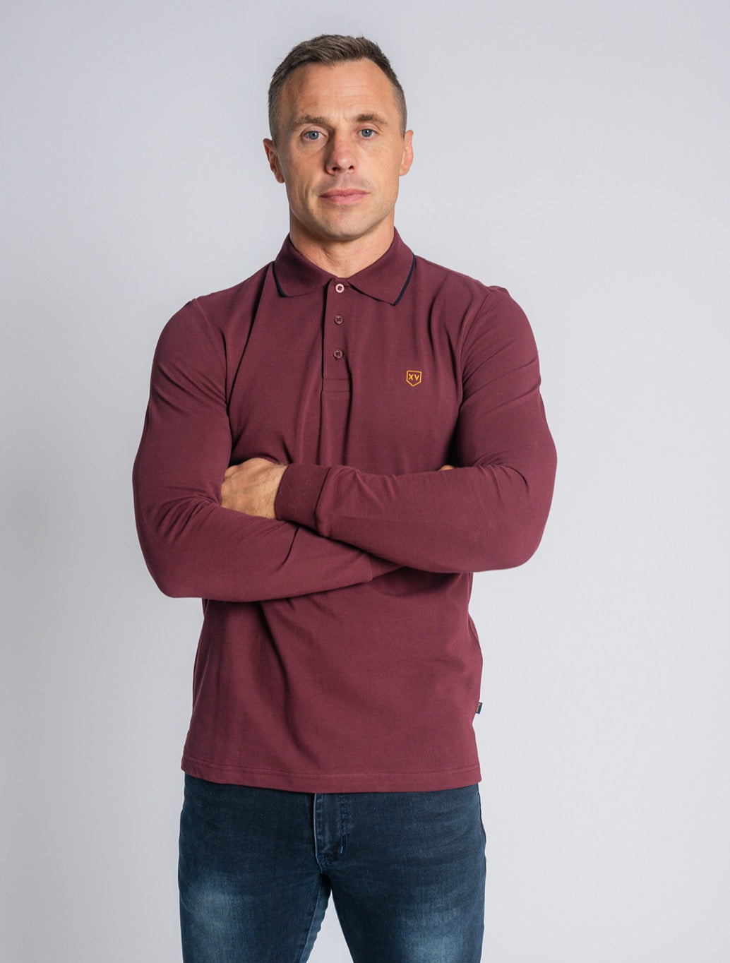 XV Kings - Alice Long Sleeved Polo Top - Burgundy