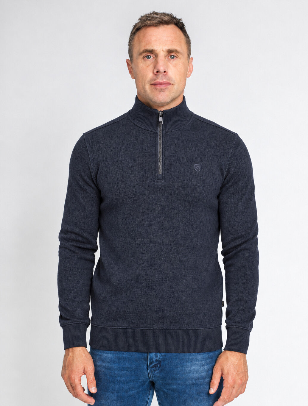 XV Kings Arctic Wolves Quarter Zip Knit in Admiral